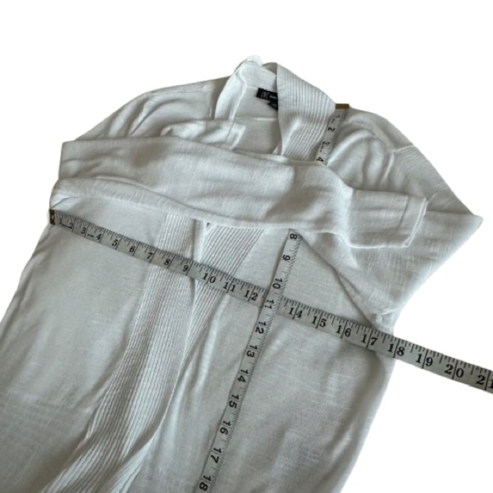 INC International Concepts Women's M White Sleeved Open Front Cardigan Sweater - Picture 7 of 11